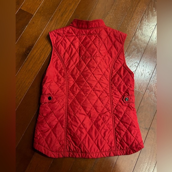 $169 Hunter Quilted Vest Full Zip Women's Sz 0 Red with Pockets water resistant - Picture 6 of 14